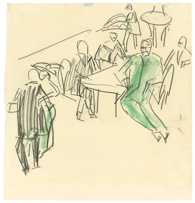 This picture shows the following artwork: Ernst Ludwig Kirchner. Tanzlokal. Circa 1910.