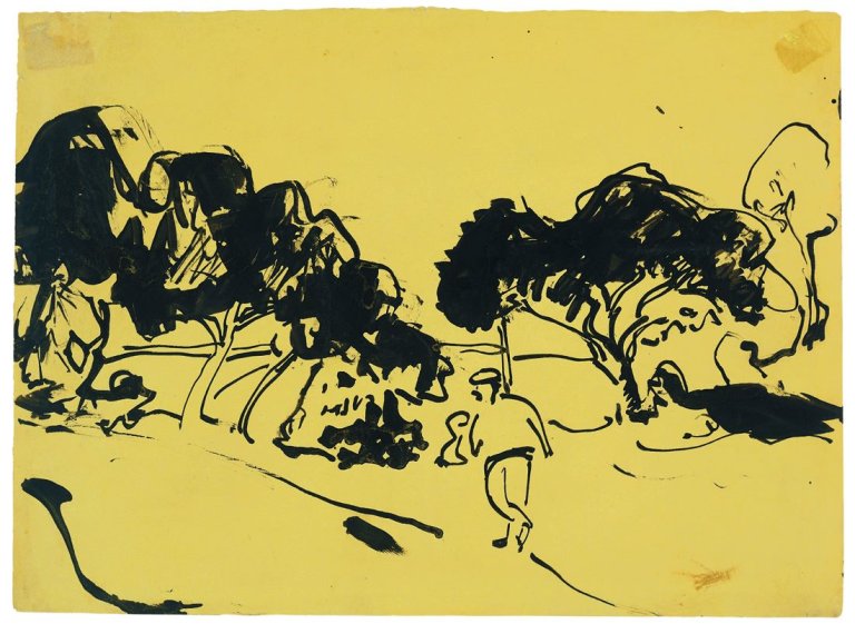 This picture shows the following artwork: Ernst Ludwig Kirchner. Landschaft. Circa 1910.