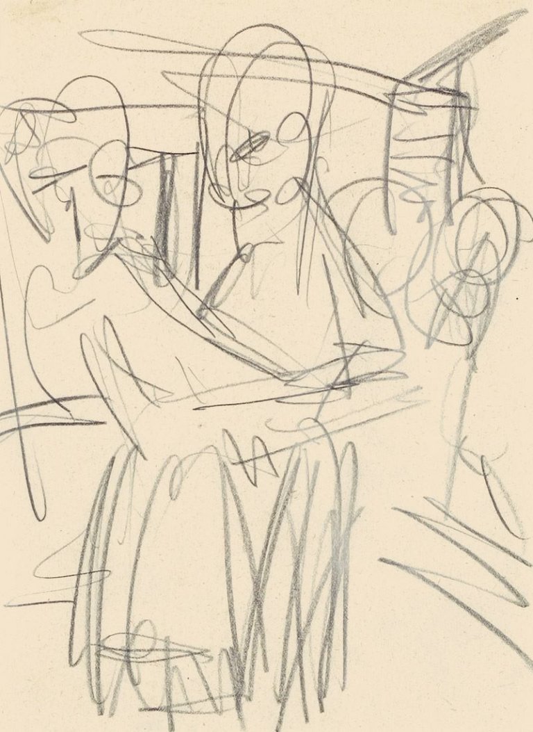 This picture shows the following artwork: Ernst Ludwig Kirchner. Bauerntanz. 1919/20.