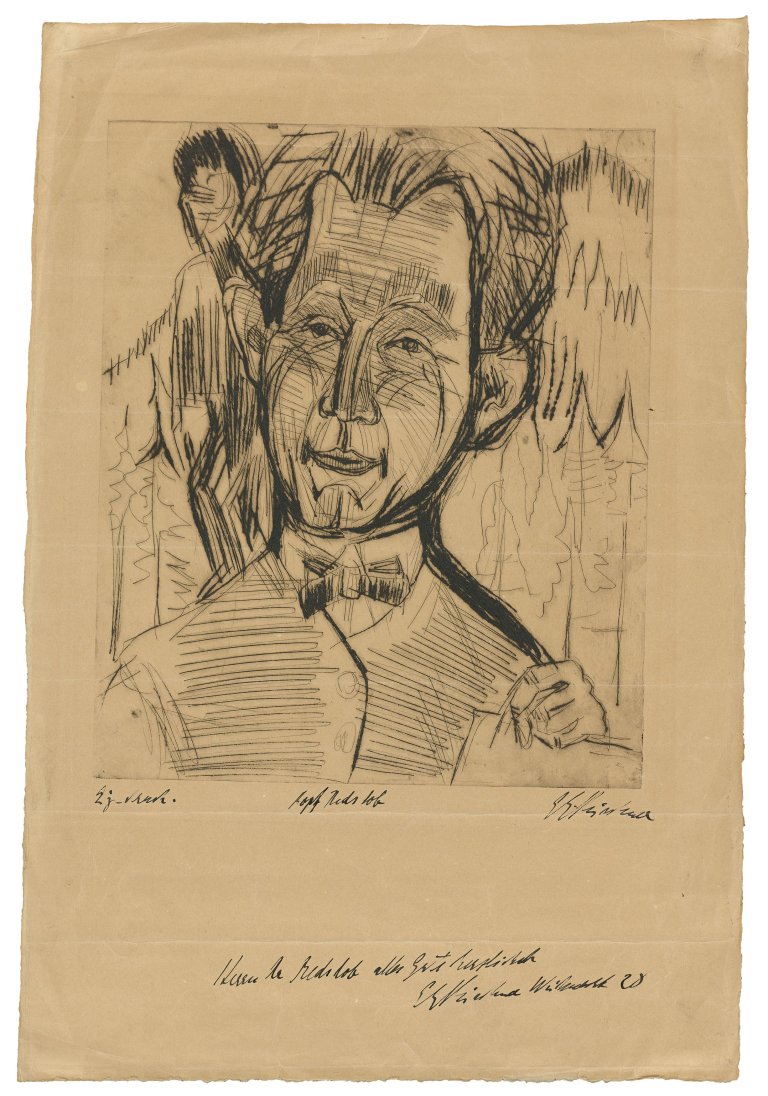 This picture shows the following artwork: Ernst Ludwig Kirchner. „Kopf Redslob“. 1924.