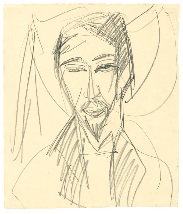 This picture shows the following artwork: Ernst Ludwig Kirchner. Portrait of Alfred Döblin. 1912/13.