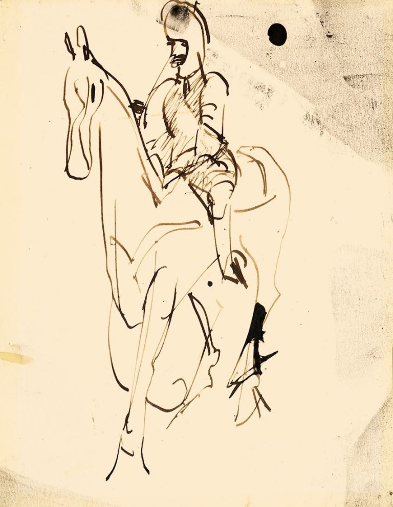 This picture shows the following artwork: Ernst Ludwig Kirchner. Reiterin. Circa 1930.