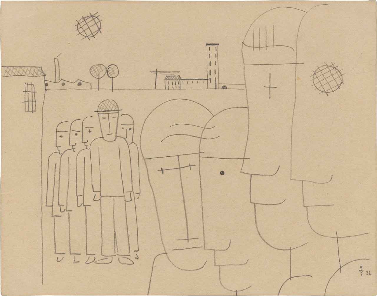 This picture shows the following artwork: Franz Wilhelm Seiwert. ”Zwei Gruppen”. 1922.