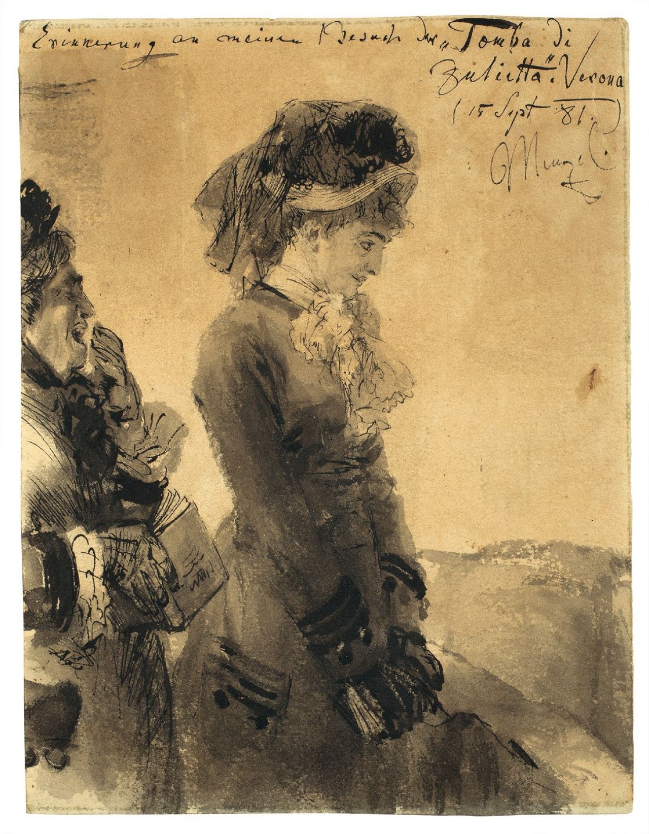 This picture shows the following artwork: Adolph Menzel. „Tomba di Julietta“. (after) 1881.