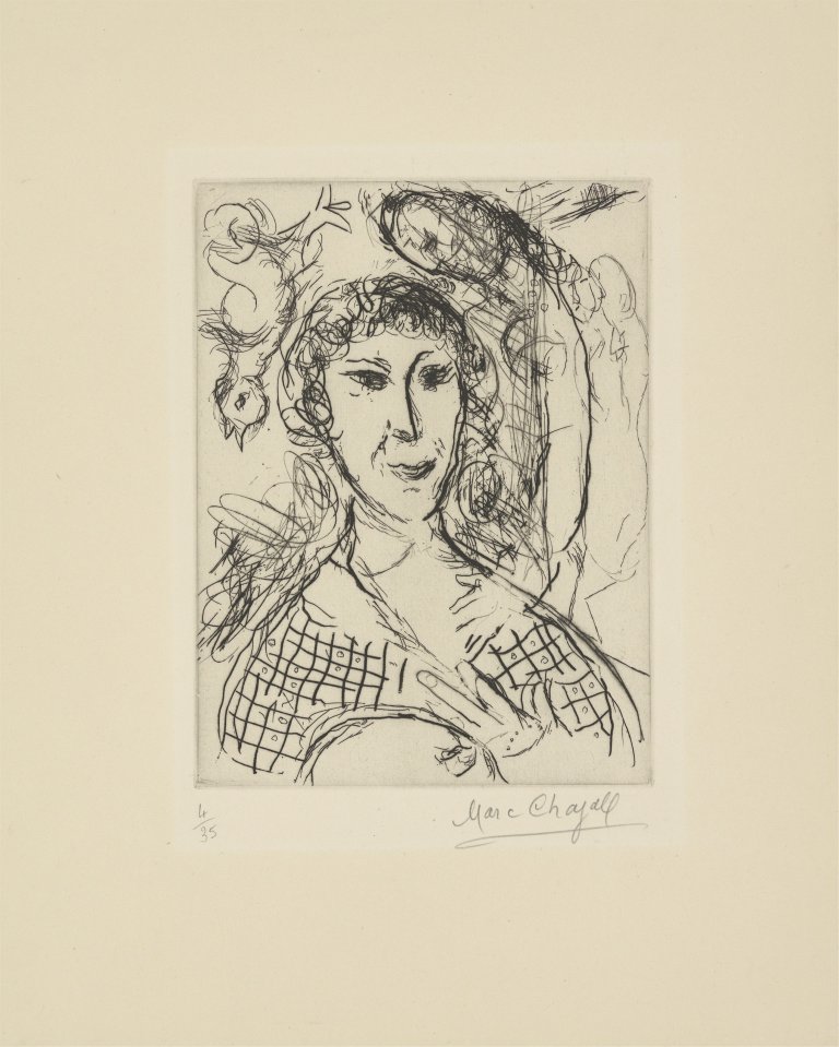 Auf diesem Bild ist das folgende Kunstwerk zu sehen: Marc Chagall. „Le portrait du peintre“. 1967.