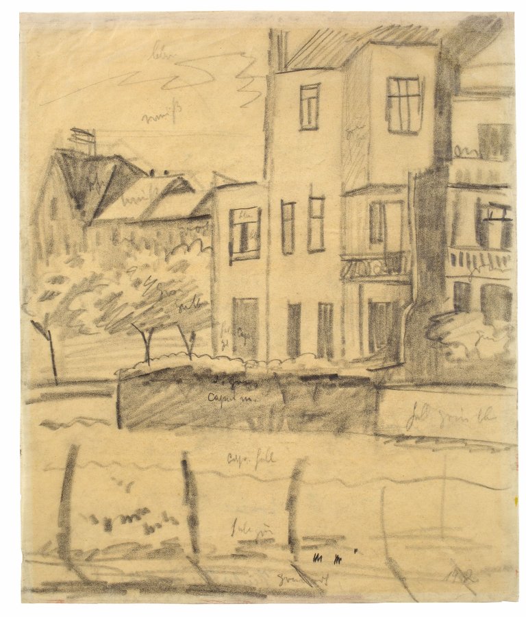 This picture shows the following artwork: August Macke. „Hinterhäuser“. 1911.