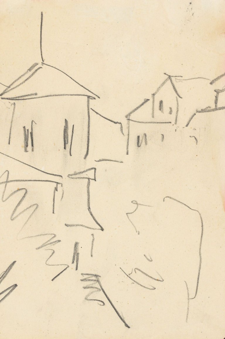 This picture shows the following artwork: Ernst Ludwig Kirchner. Blick aus dem Fenster. 1910/12.