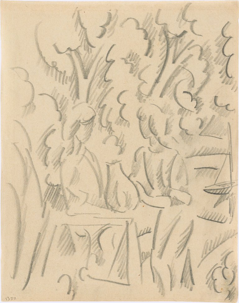 This picture shows the following artwork: August Macke. ”Zwei Mädchen mit Krug”. 1913.