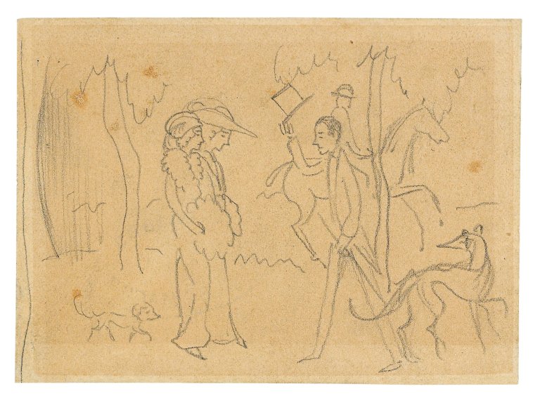 This picture shows the following artwork: August Macke. "Begegnung". 1913.