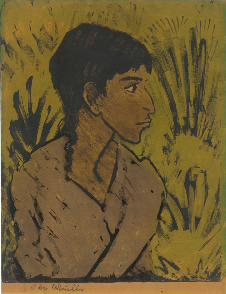 This picture shows the following artwork: Otto Mueller. ”Zigeunerin im Profil”. 1926/1927.