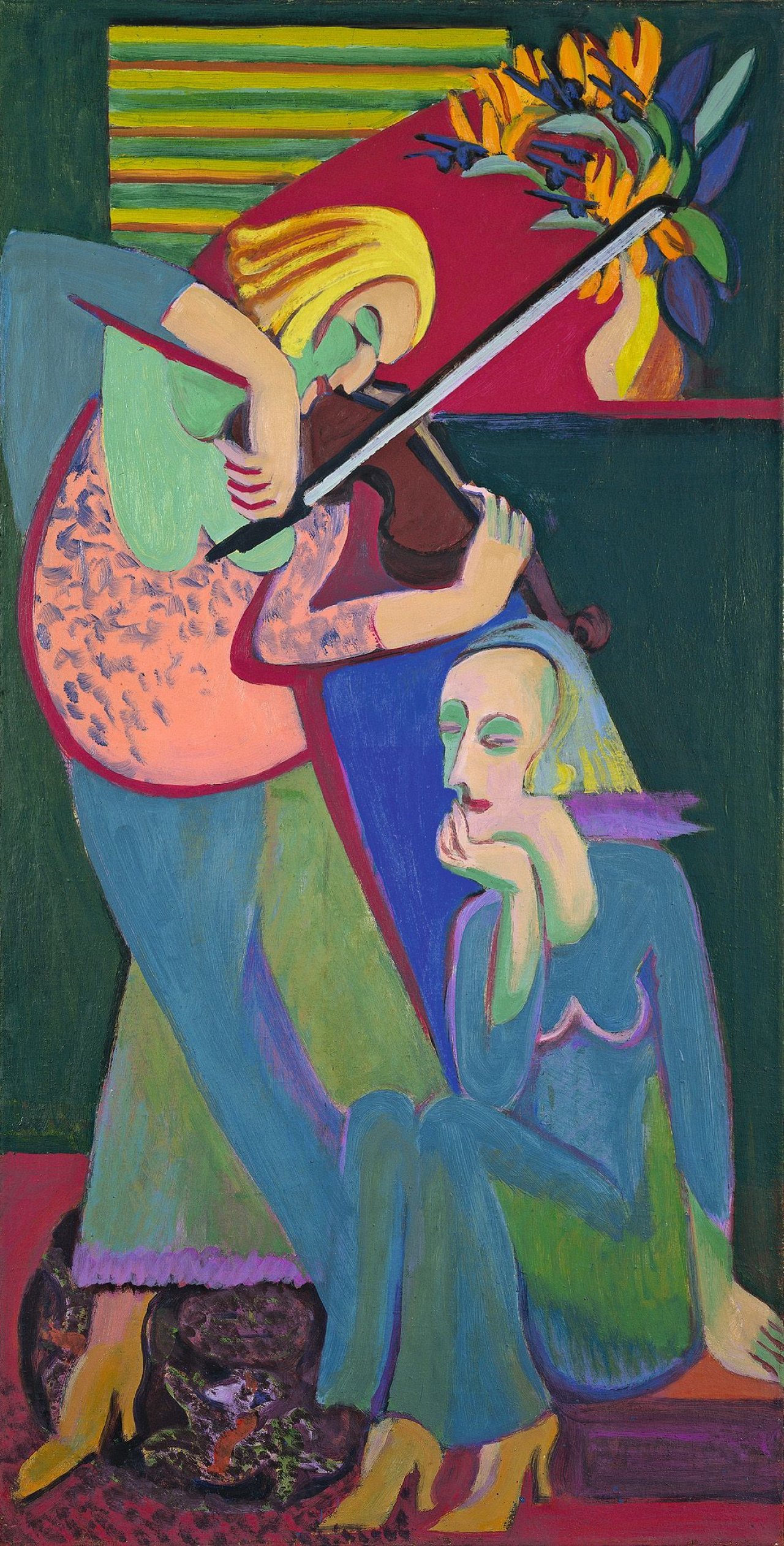 This picture shows the following artwork: Ernst Ludwig Kirchner. „Die Violinistin“. 1937.