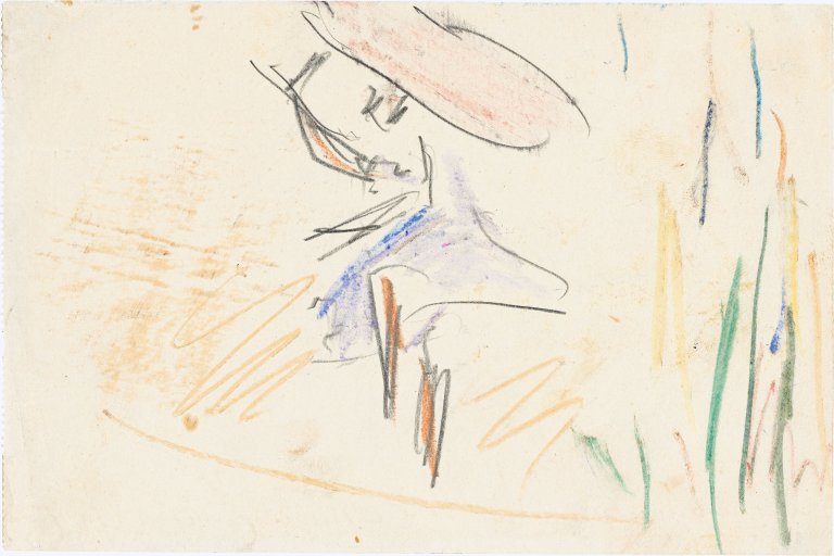 This picture shows the following artwork: Ernst Ludwig Kirchner. Dancer. Circa 1910.