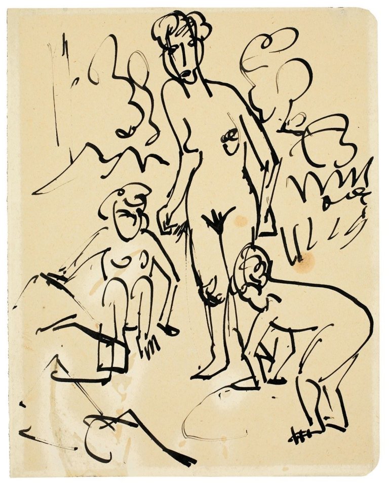 This picture shows the following artwork: Ernst Ludwig Kirchner. Mutter und Kinder. 1925.