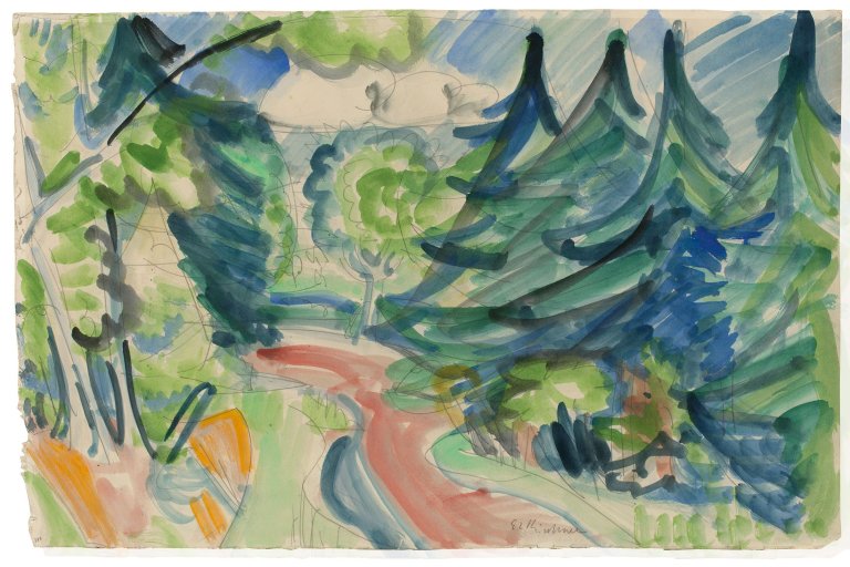 This picture shows the following artwork: Ernst Ludwig Kirchner. Waldstraße im Taunus. 1916.