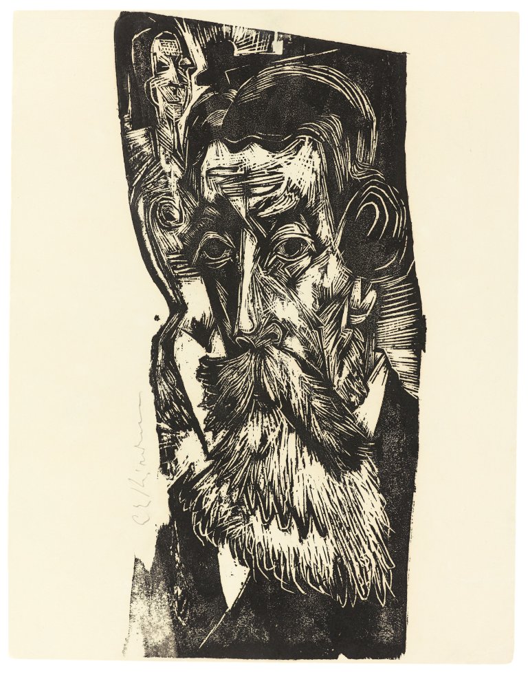 This picture shows the following artwork: Ernst Ludwig Kirchner. "Kopf Ludwig Schames". 1918.