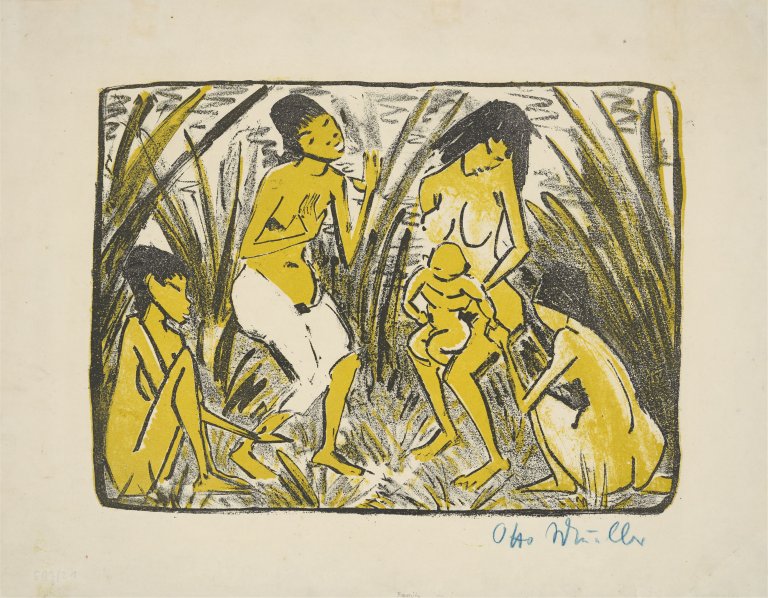 This picture shows the following artwork: Otto Mueller. ”Auffindung des Moses”. Circa 1920.