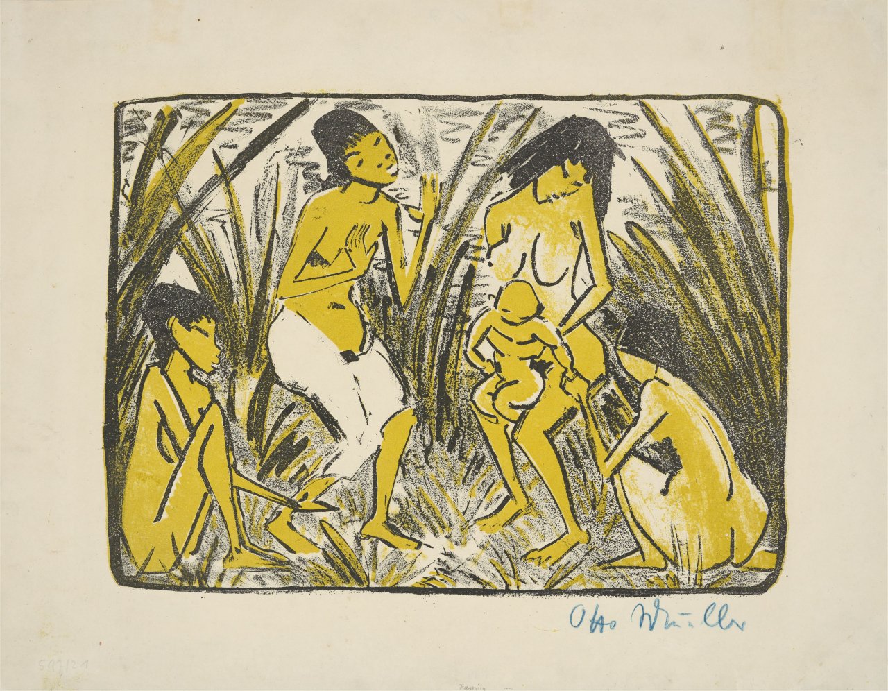 Auf diesem Bild ist das folgende Kunstwerk zu sehen: Otto Mueller. „Auffindung des Moses“. Um 1920.
