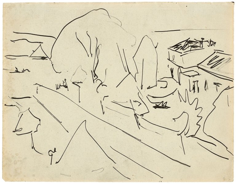 This picture shows the following artwork: Ernst Ludwig Kirchner. Blick auf den Müggelsee. Circa 1910.