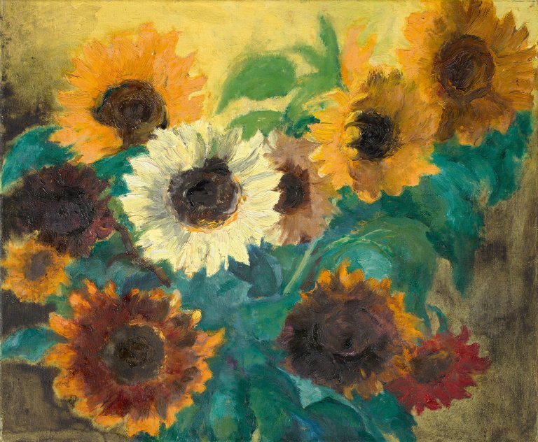 This picture shows the following artwork: Emil Nolde. „Helles Sonnenblumenbild“. 1936.