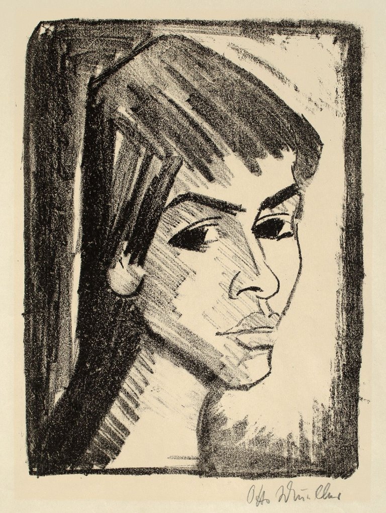 This picture shows the following artwork: Otto Mueller. „Mädchenkopf (Bildnis Irene Altmann)“. 1921/22.