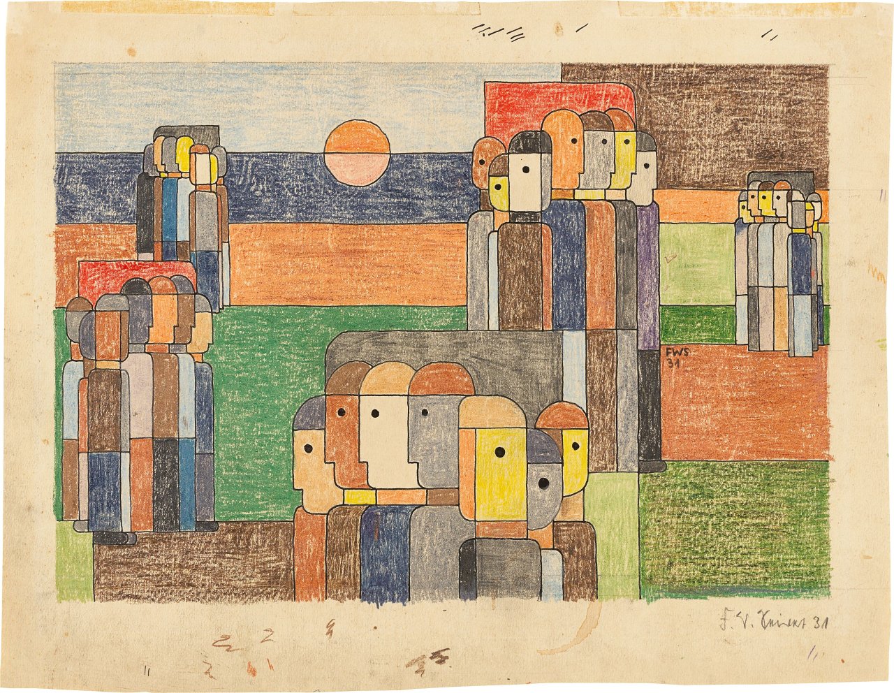 This picture shows the following artwork: Franz Wilhelm Seiwert. ”Bauernkrieg”. 1931.