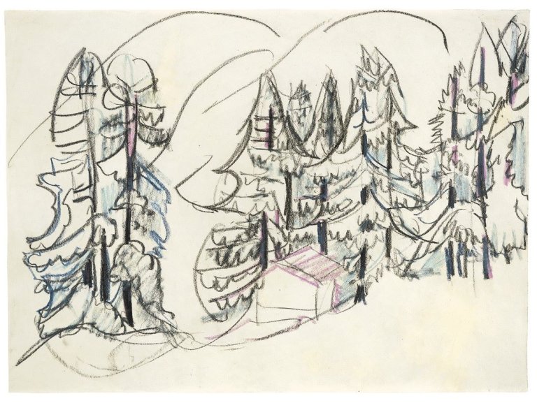 This picture shows the following artwork: Ernst Ludwig Kirchner. Sertigtal.