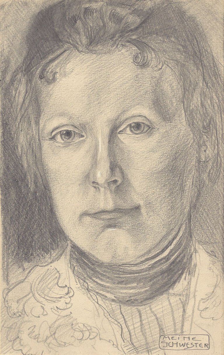 This picture shows the following artwork: August Macke. ”Bildnis Ottilie Macke”. 1902.