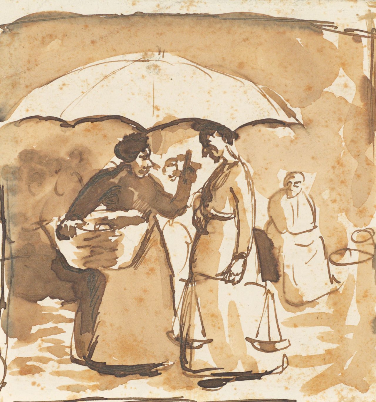 This picture shows the following artwork: August Macke. Market scene. 1909/10.