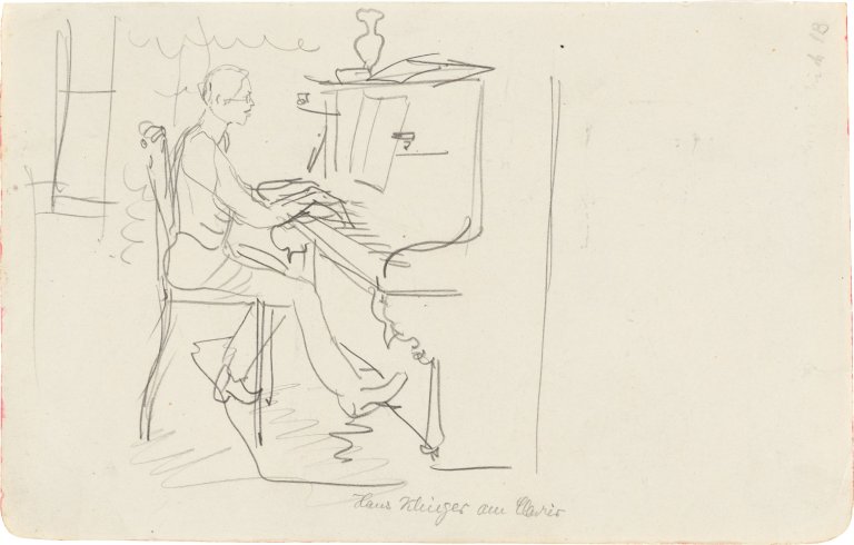 This picture shows the following artwork: August Macke. ”Hans Klinger am Klavier”. 1907.