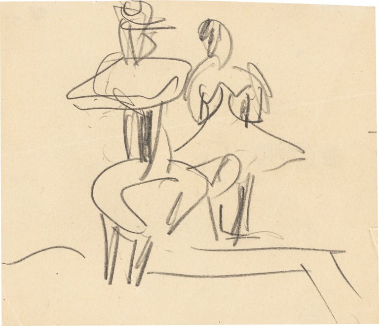 This picture shows the following artwork: Ernst Ludwig Kirchner. „3 Akrobaten“. 1910/11.