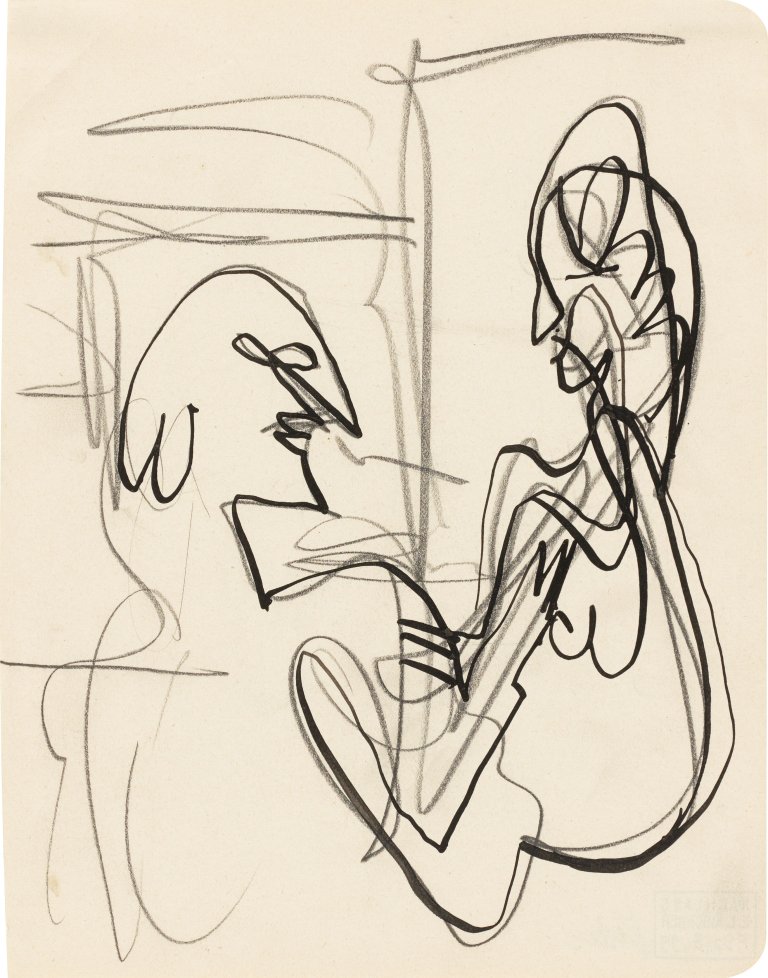 This picture shows the following artwork: Ernst Ludwig Kirchner. Im Gespräch. Circa 1929/30.