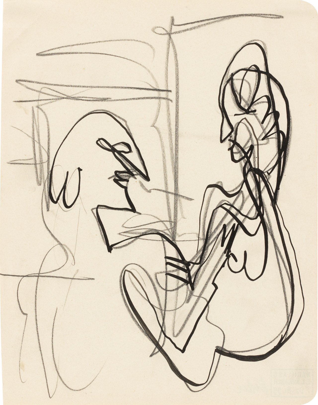 This picture shows the following artwork: Ernst Ludwig Kirchner. Im Gespräch. Circa 1929/30.