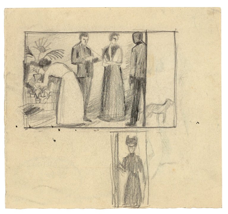 This picture shows the following artwork: August Macke. "Wintergartenszene". 1909.