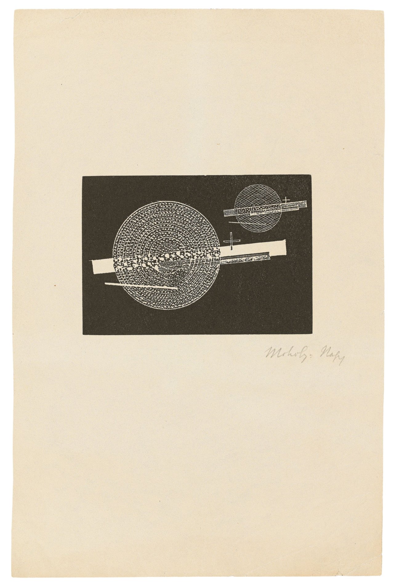 This picture shows the following artwork: László Moholy-Nagy. Untitled (Abstraction III). 1922.