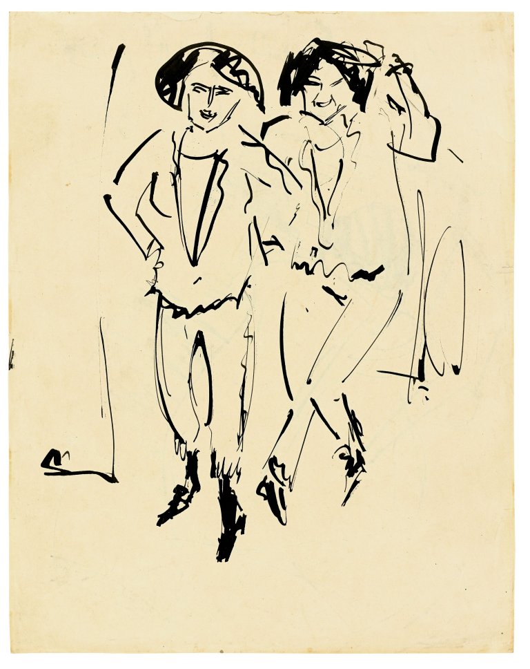 This picture shows the following artwork: Ernst Ludwig Kirchner. Two Dancers. 1910.