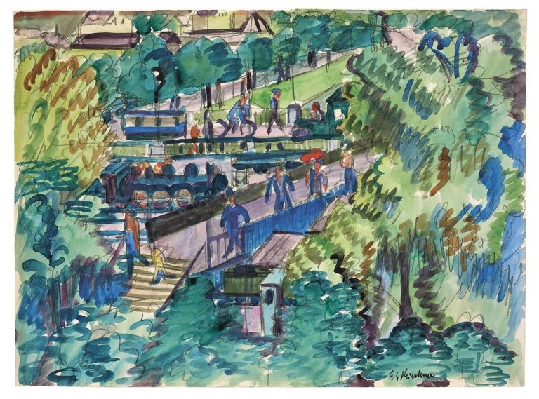 This picture shows the following artwork: Ernst Ludwig Kirchner. „Bahnhof“ (Zürich). 1925.