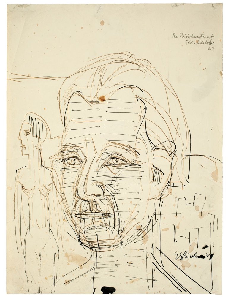 This picture shows the following artwork: Ernst Ludwig Kirchner. „Der Reichskunstwart Edwin Redslob“. 1924.