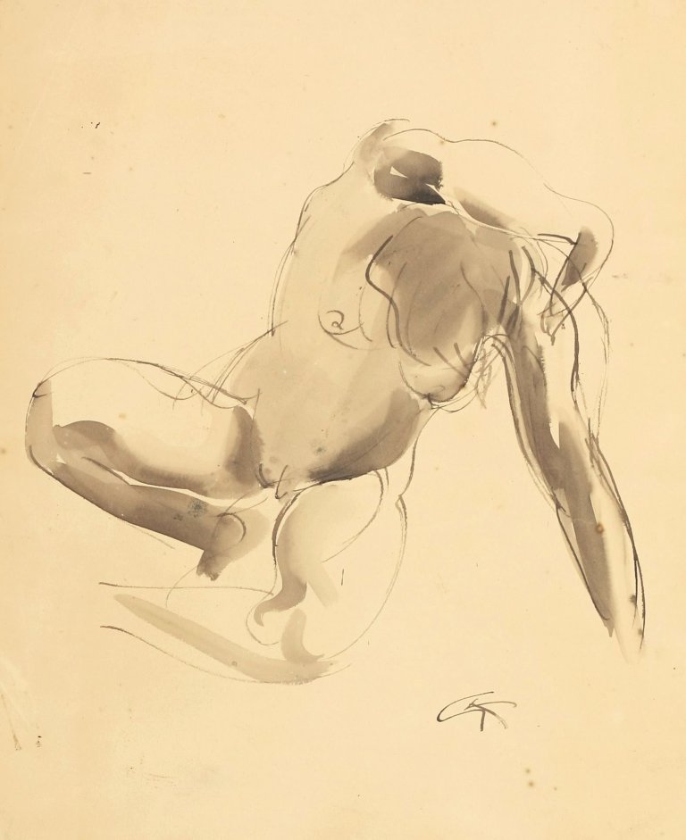 This picture shows the following artwork: Georg Kolbe. Nude study. 1920s.