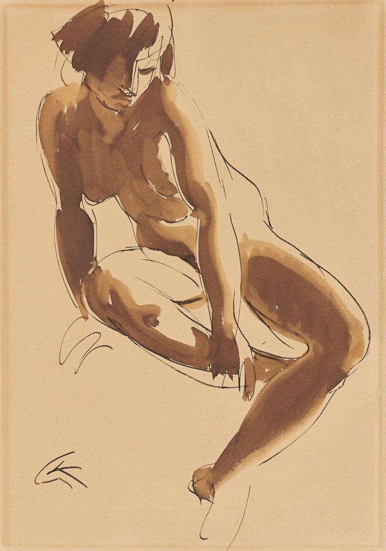 This picture shows the following artwork: Georg Kolbe. Seated Female Nude. Circa 1920/22.