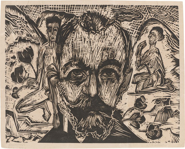 This picture shows the following artwork: Ernst Ludwig Kirchner. ”Hodlerkopf”. 1918.