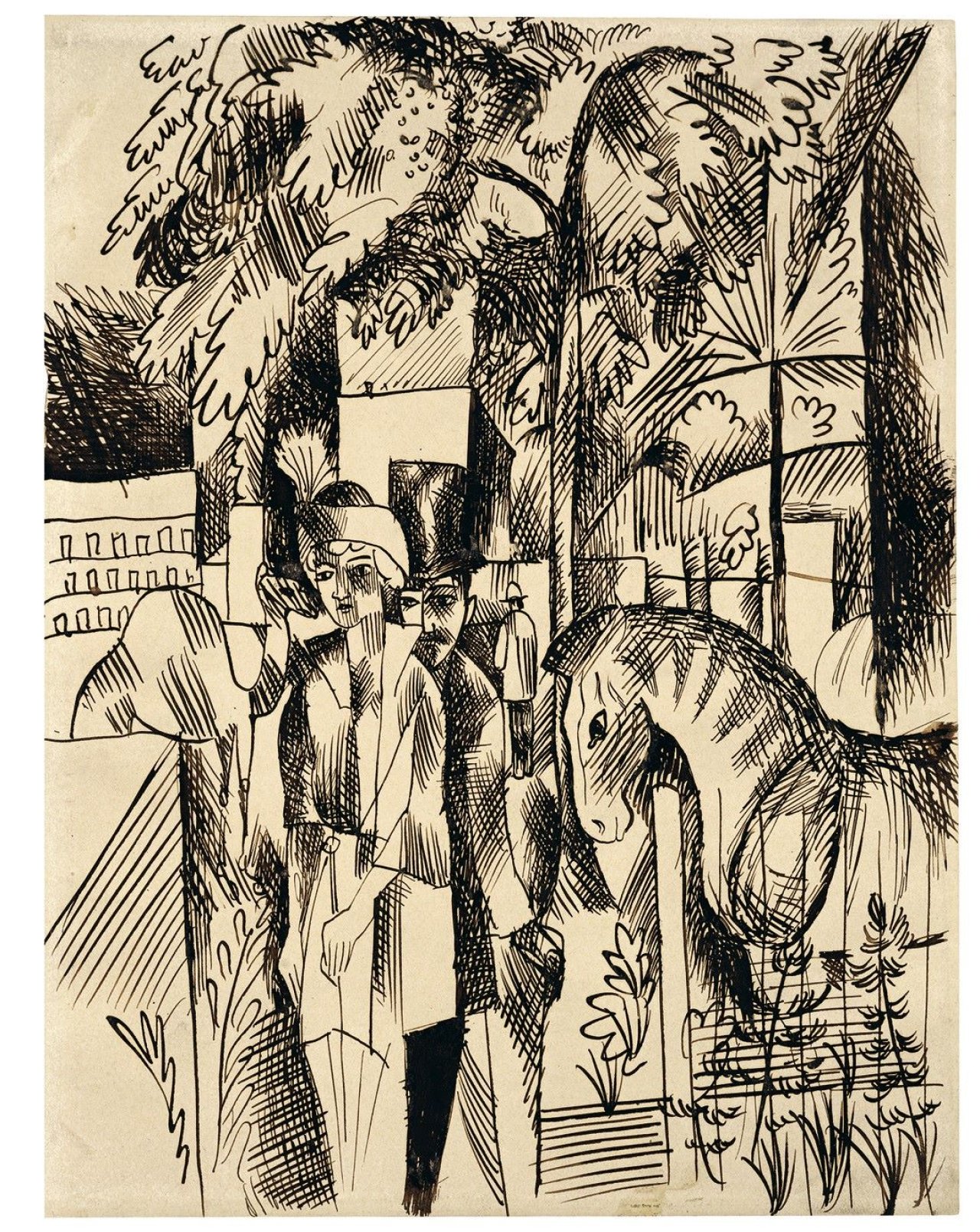 This picture shows the following artwork: August Macke. „Im Zoologischen Garten“. 1913/14.