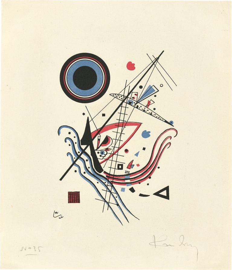 This picture shows the following artwork: Wassily Kandinsky. ”Lithografie ,Blau‘”. 1922.