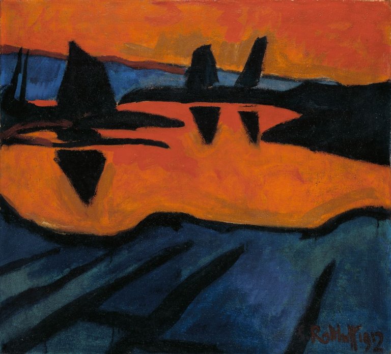 This picture shows the following artwork: Karl Schmidt-Rottluff. Watt bei Ebbe. 1912.