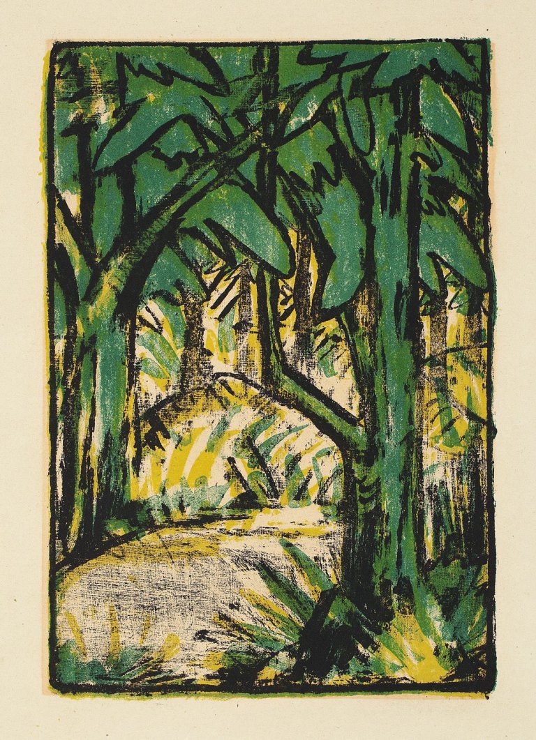 This picture shows the following artwork: Otto Mueller. „Waldlandschaft“. Circa 1924.