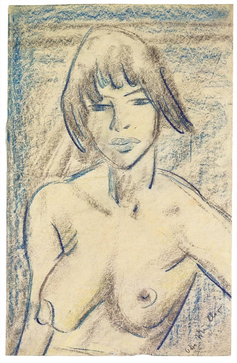 This picture shows the following artwork: Otto Mueller. „Halbakt / Zigeunermädchen“. Um 1925.