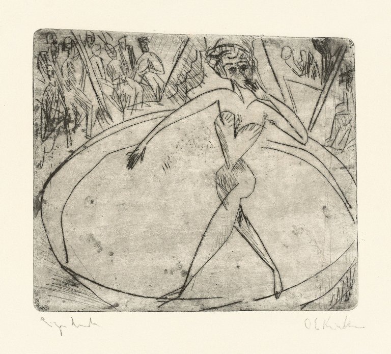 This picture shows the following artwork: Ernst Ludwig Kirchner. „Kompliment der abtretenden Artistin“. 1913.