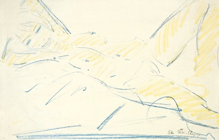 This picture shows the following artwork: Otto Mueller. Liegende. Circa 1920.