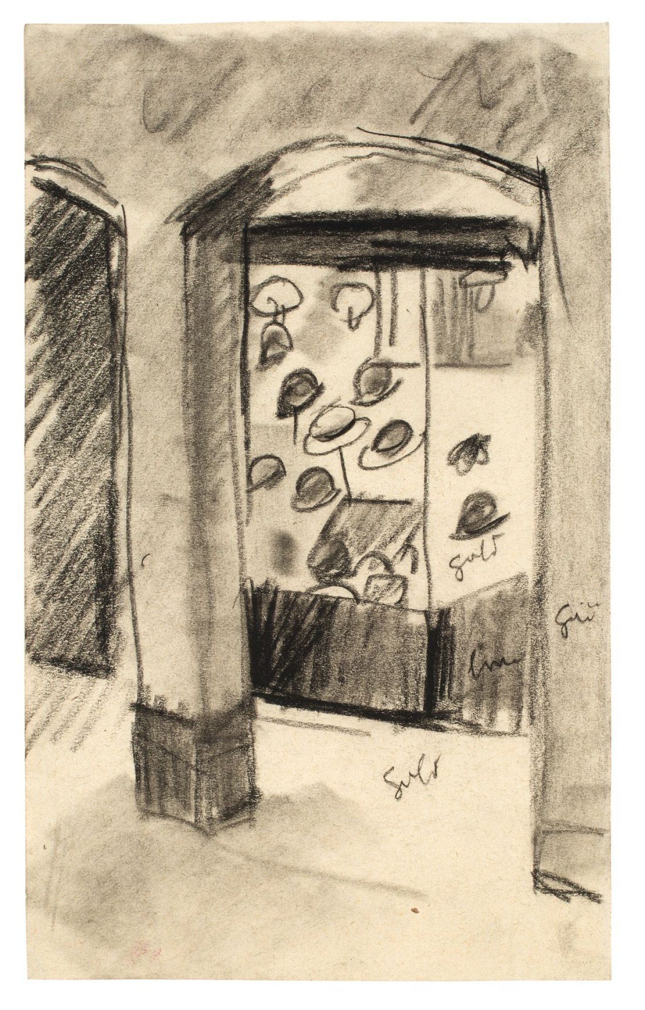 This picture shows the following artwork: August Macke. „Hutladen im Laubengang, Thun“. 1913.