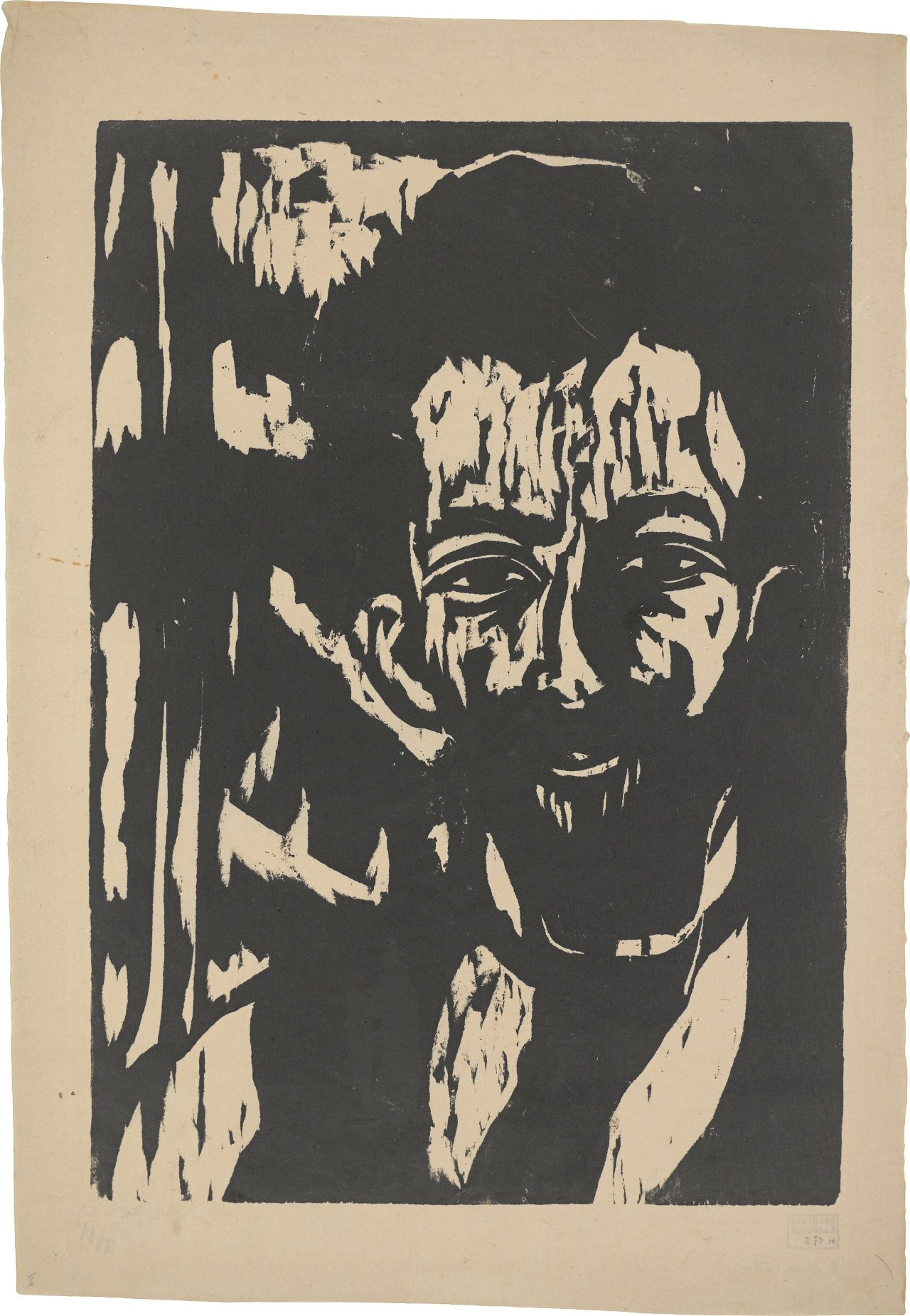 This picture shows the following artwork: Ernst Ludwig Kirchner. ”Portrait Alex (Alexander Gerbig)”. 1908.