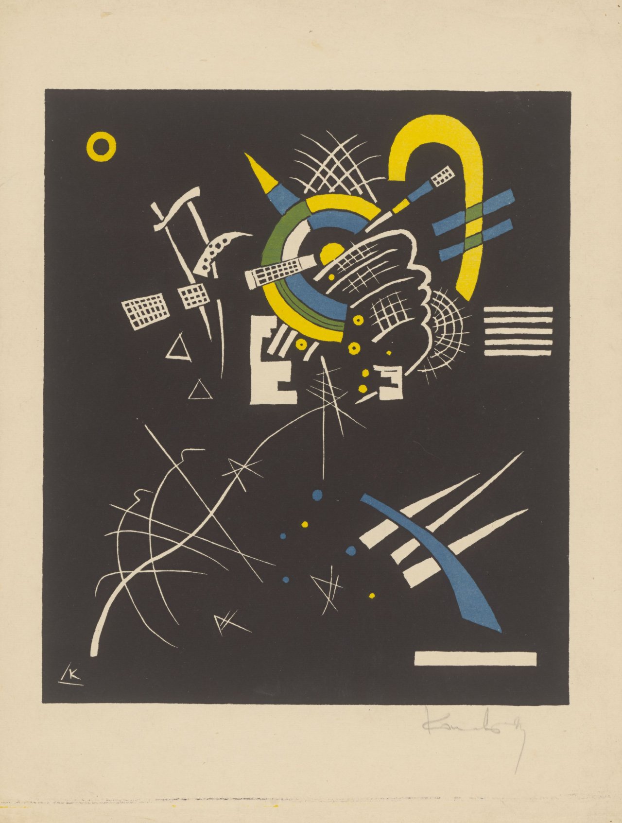 This picture shows the following artwork: Wassily Kandinsky. ”Kleine Welten VII”. 1922.